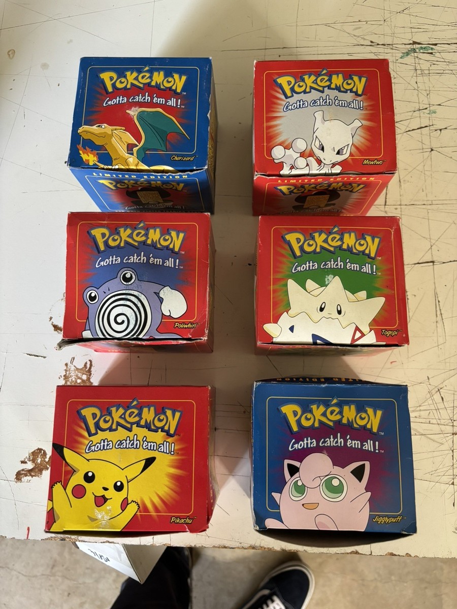 1999 Pokemon Burger King 23K Gold Trading Card Pokeball Set of 6 (In  Plastic )