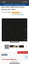 Bosch Series 4 PUE611BB5B 60cm 4 Zone Induction Hob – Touch Control, Black
