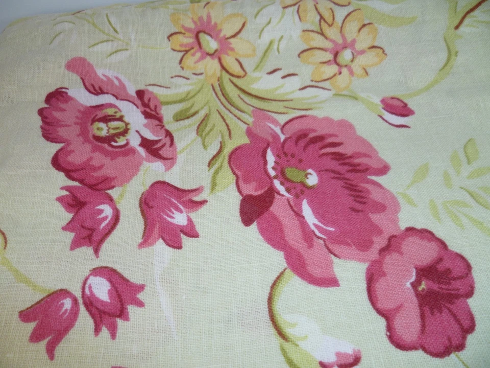 POTTERY BARN Full Queen Duvet Cover Manchester Rose Green Pink82x100 Linen Blend - Image 4 of 4