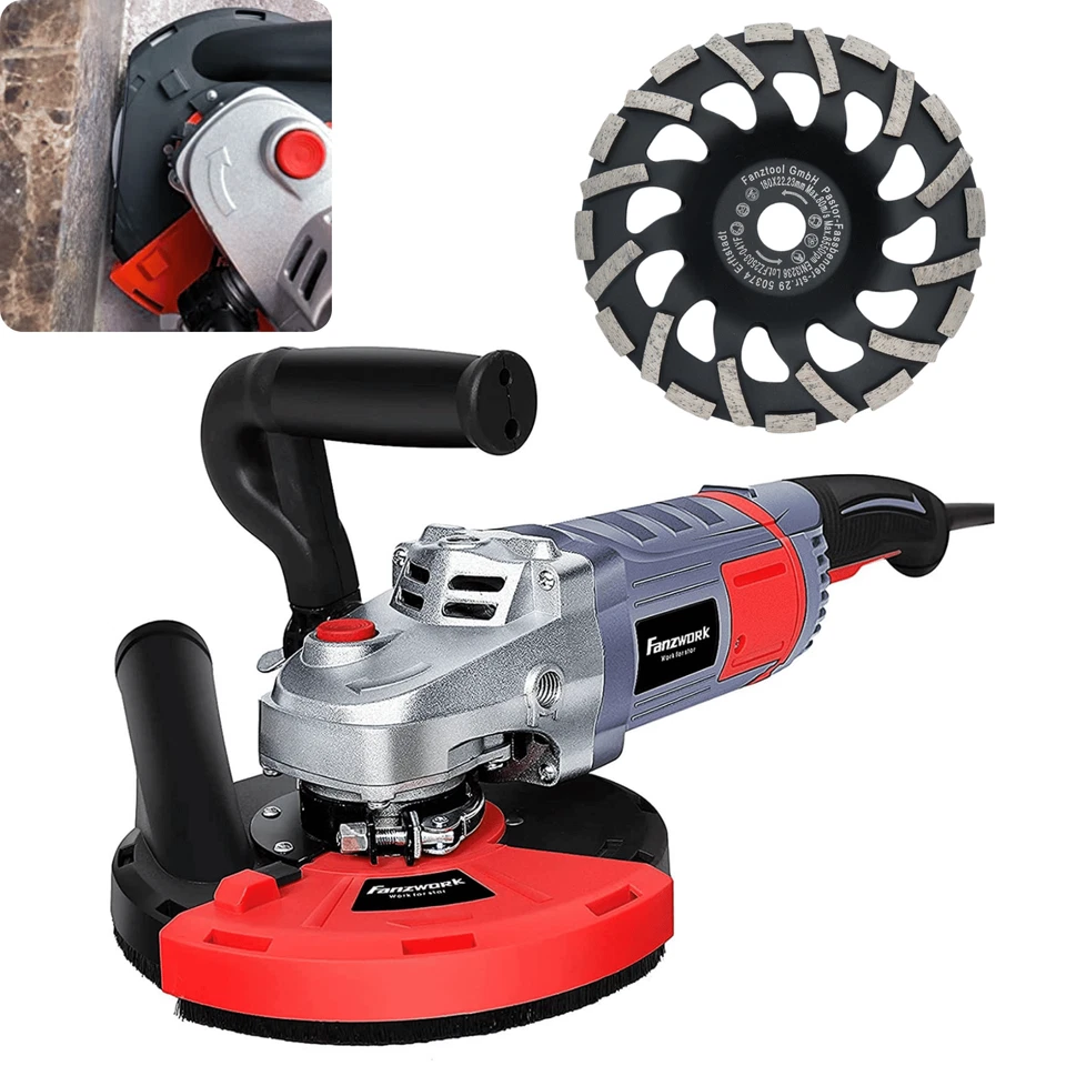 FANZTOOL FANZWORK Betonschleifer Betonfräse Winkelschleifer + Diamantschleiftopf 180mmPRO