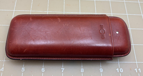 Judd's RARE Brown Leather Dunhill The White Spot Bulldog 2 Cigar Case