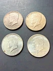 1964 LOT OF 4 AU and Circ KENNEDY HALF DOLLARS 90% SILVER
