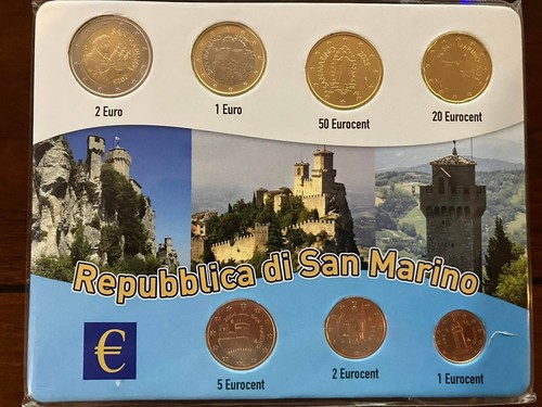 San Marino Euro Coin Set — Mixed Years — Brilliant Uncirculated (BU)