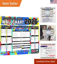 Football World Cup 2026 A1 Wall Planner with UK Kick-off Times & Results