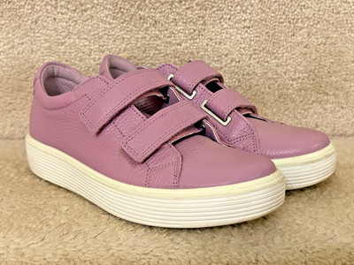 ECCO SOFT 60 K Kids' Leather Sneaker Lavender Mist EU Size 34 (US Size 2.5)