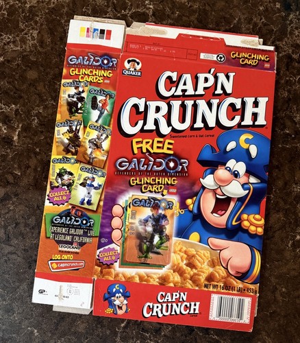 Vintage 2002 Quaker Cap'n Crunch GALIDOR Glitching LEGO Card NICK #1 Cereal Box