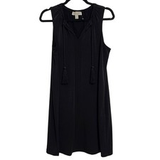 Michael Kors Sleeveless Shift Dress Tassel Black Size M