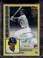 2025 Topps Archives Hyeseong Kim 1984 Fan Favorites Auto RC Gold Foilboard #/50