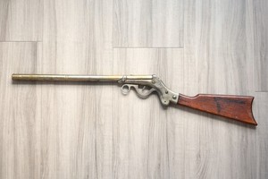 1890-1900 Rare Atlas Antique Air Rifle – Cast Iron, Brass, Wood