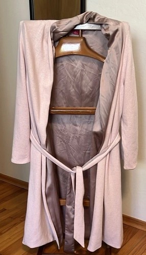 Saks Fifth Ave Italian Cashmere Silk-Lined Reversible Pink Women's Robe Medium