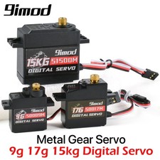 Servomotor digital 9imod 9g 17g 15kg engranaje metálico para coche de radiocontrol 1:8 1:10 1:12 1:24