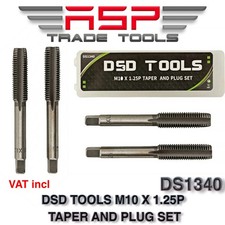 DSD TOOLS M10 x 1.25P Taper & Plug Set Thread Cutting Tapping Tools Steel Cutter