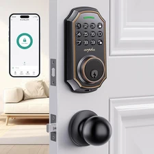 Keyless Entry Door Lock with 2 Door Knobs - App Control & Keypad Deadbolt Sma...