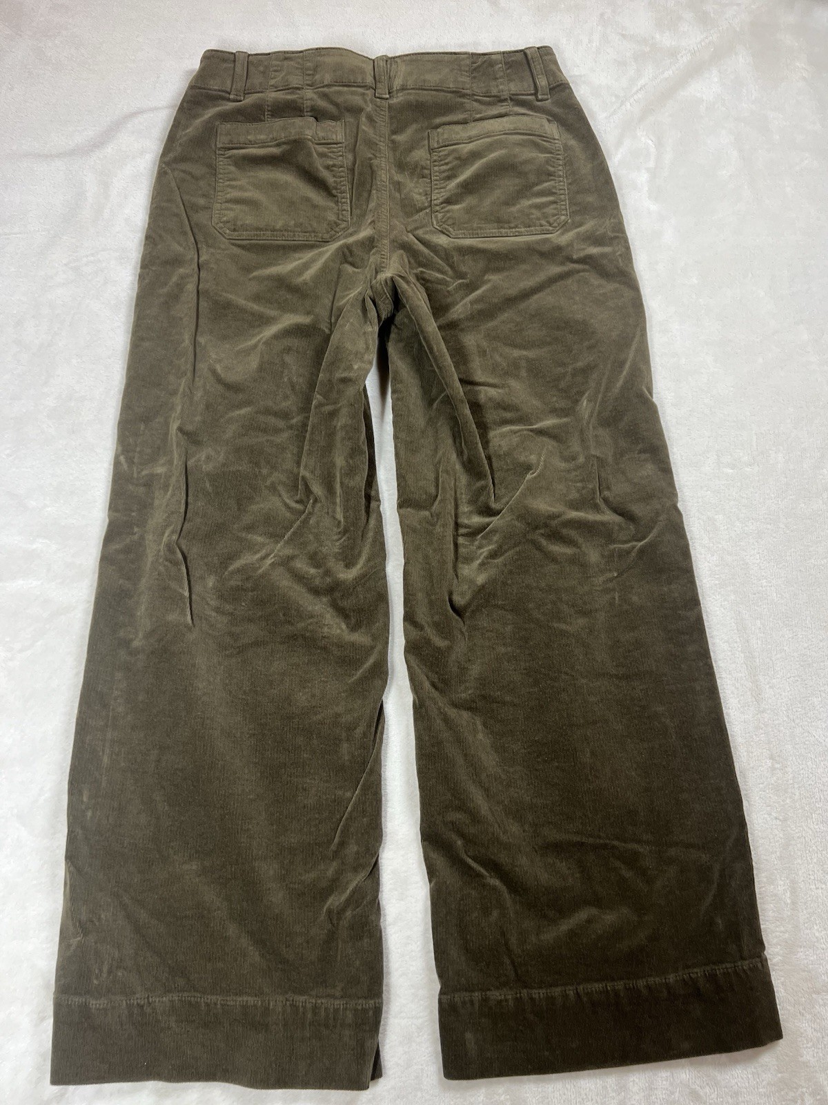 Talbots Corduroy Wide Leg Pant Women 8 Olive Green High Rise Mom Dark  Academia