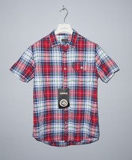 NAPAPIJRI Mens Short Sleeve Cotton Geco Check Shirt Size S