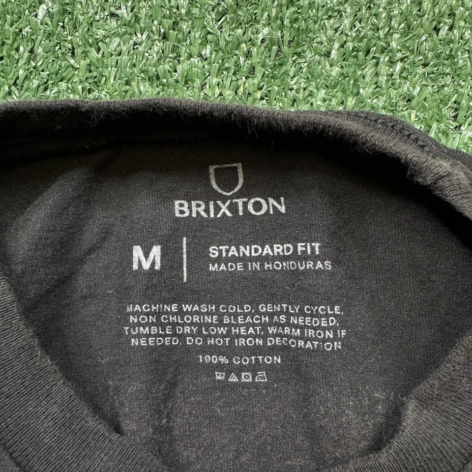 Camiseta gráfica Brixton para hombre talla M negra manga corta ropa de calle skateboading Foto 2 de 4