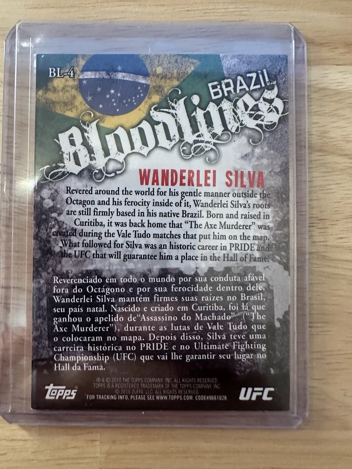2010 Topps UFC #BL-4 Wanderlei Silva Bloodlines - Image 2 of 2