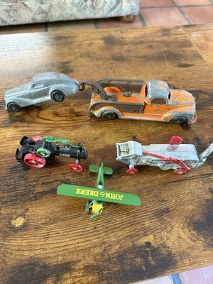Hubley 474 Tow Truck Car Wrecker W/ ERTL Case Steam Tractor John Deere Lot