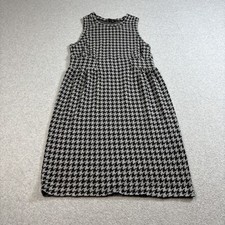 Theory Dress Women Medium Black Houndstooth Sleeveless Academia Heritage 90s Y2K