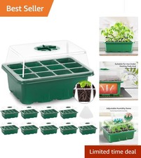 10-Pack Seed Starter Trays with Adjustable Vents & Drainage for Healthy Growth