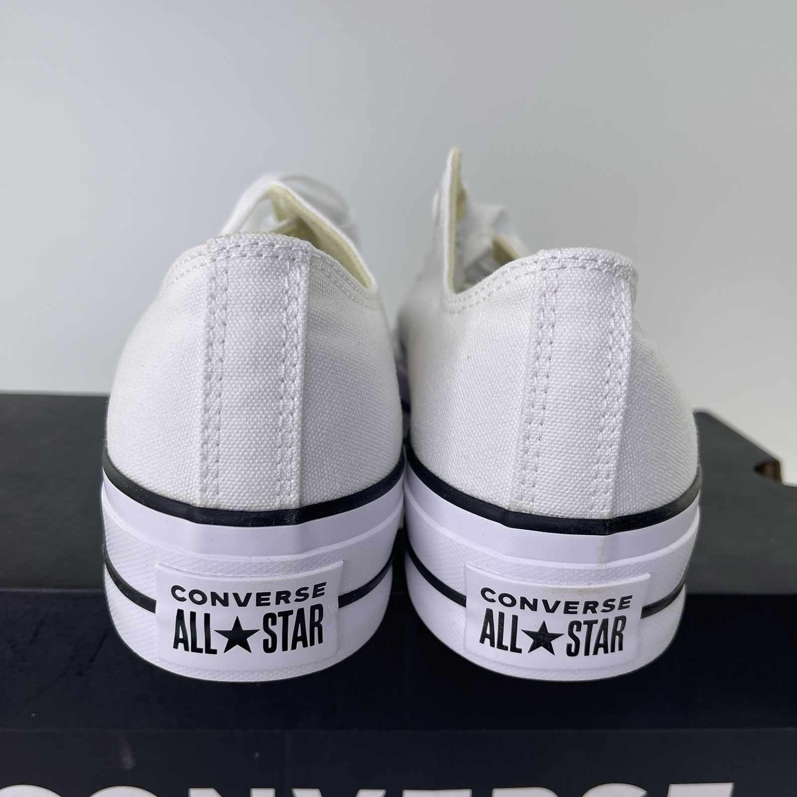 Converse CTAS Women's Lift Platform Sneakers Low Top Canvas, White/Black Sz 8.5 thumbnail 6