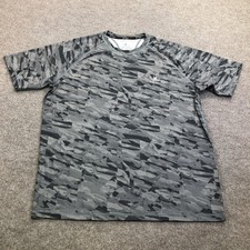 Spyder Rash Guard Shirt Mens Large Gray Camo UPF 30 Swim Quick Dry Surf S923028