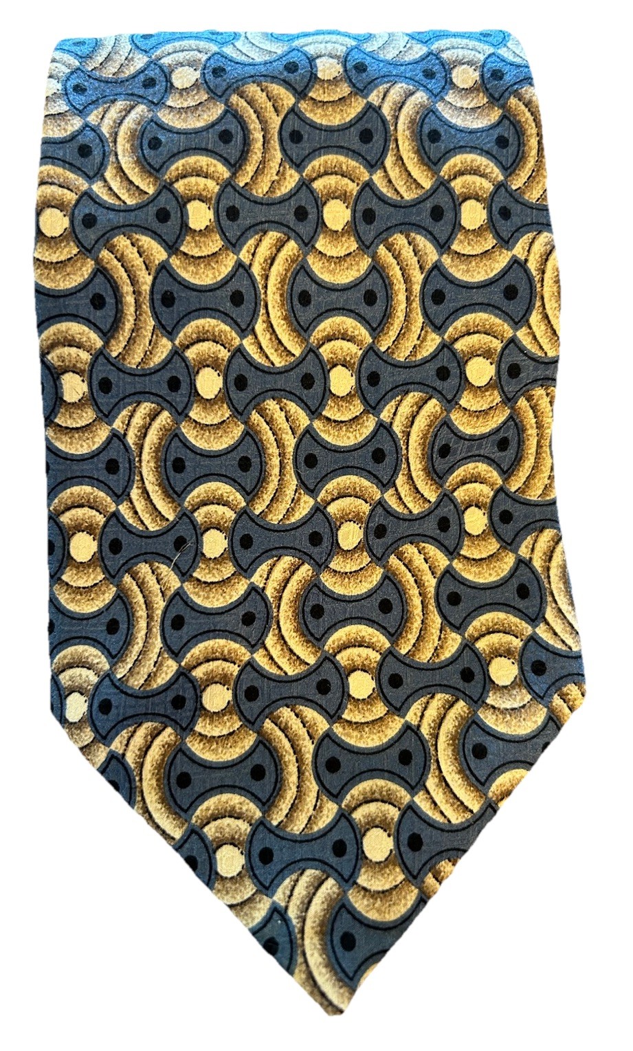 Valentino Pietro Men’s Tie Blue Geometric 4.25” Italian Silk Designer Necktie thumbnail 2