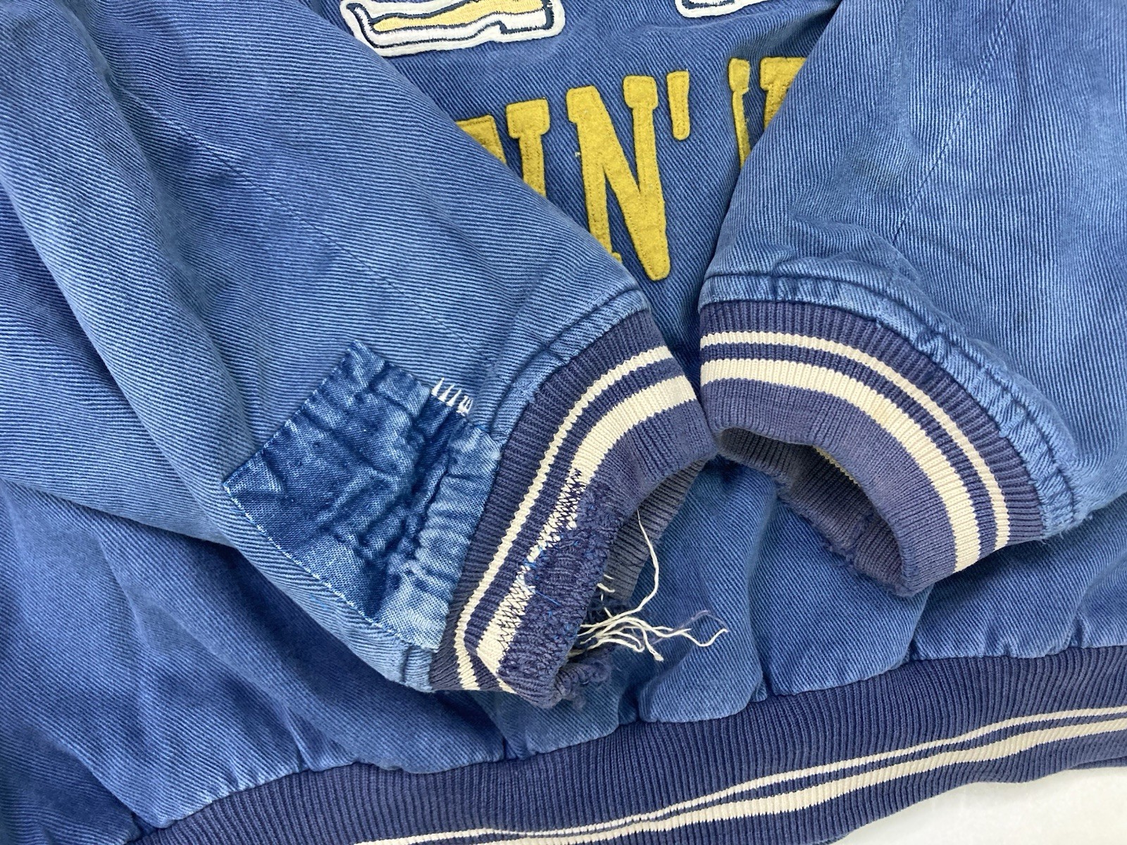 VINTAGE Mirage University Of Notre Dame Fighting Irish Jacket Men Large Blue 90s image 4