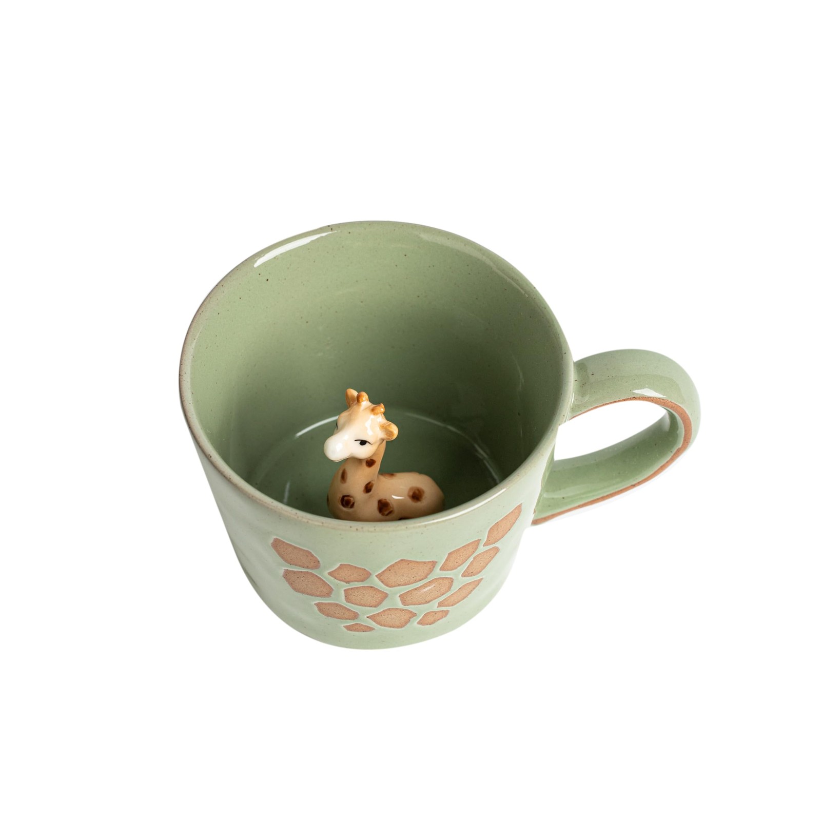 Giraffe Coffee Cup Ceramic 3D Wild Animal Inside Mug,Cute Cartoon Handmade Fi...