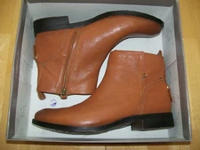 New in Box Franco Sarto Brand *Liz* Cofnac Leather Ankle Boots Women's 8 Booties