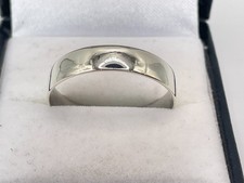9ct White Gold Hallmarked 5mm Wedding Band Ring. Goldmine Jewellers.