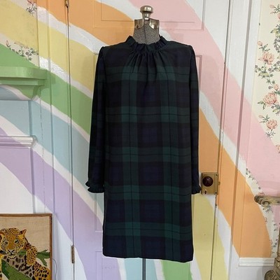 j crew black watch plaid dress NWT J. Blackwatch Ruffle Neck Classic Shift Sz 6 🧡🎀 Size:15m/2T Product Features Wholesale Order Valentines Day Dress, Girl