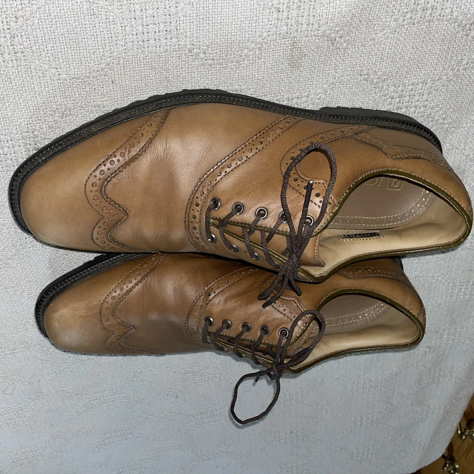 Footjoy Icon Golf Hombres Punta de Ala Zapatos Talla 10.5 M Cuero Marrón Aire Libre Activo Foto 4 de 4