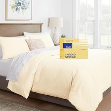 California King/King Duvet Cover, 600 Thread Count Sateen 3 King/Cal King Ivory