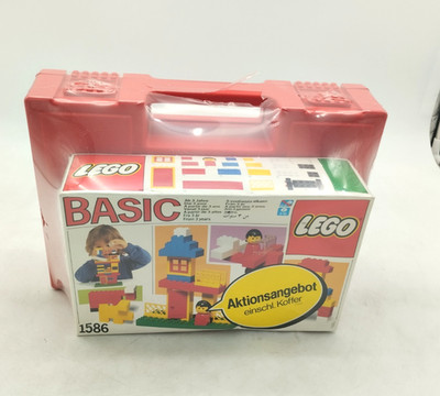 LEGO 1586 Basic Set with Storage Case MISB NEW SEALED Vintage Town 80s 1987 OVP