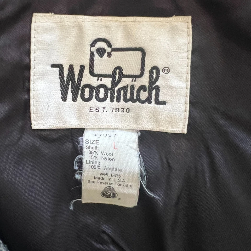 Abrigo de Campo Woolrich Hecho en EE. UU. Mezcla de Lana Espiga Para Hombre’s L Gris Vintage Capucha Foto 3 de 4