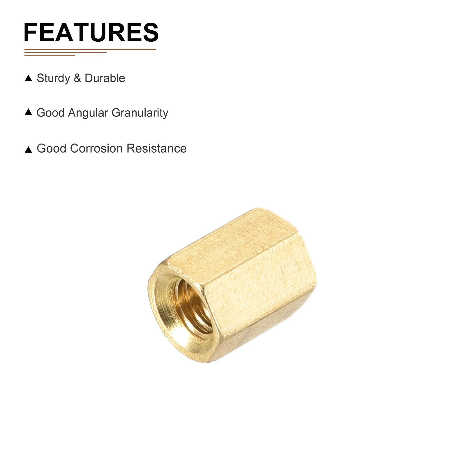 25Pack M4x6mm(DxL) Hex Standoff Spacer Nuts Female Brass Coupling Screws