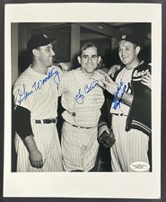 Yogi Berra Gene Woodling Allie Reynolds Signed 8x10 Photo Yankees 3 Auto JSA COA