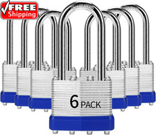 Padlocks Keyed Alike, Pack of 6, Laminated Steel Keyed Lock 1-9/16", 40Mm , Pad