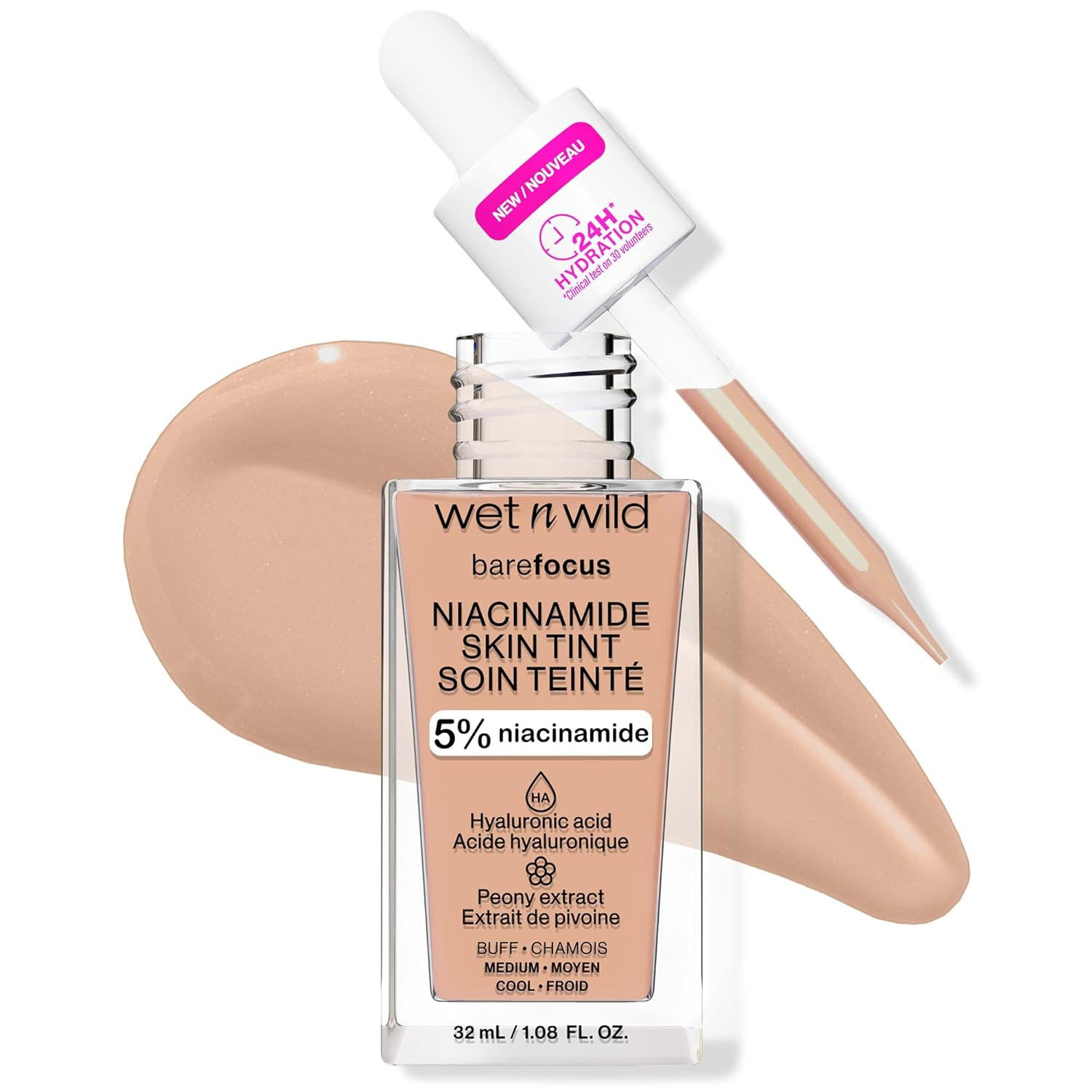 Bare Focus Skin Tint with 5% Niacinamide for Lightweight Buildable Coverage