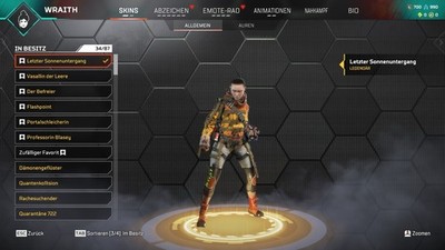 Apex legends wraith main mit ihren heirloom und mehr 