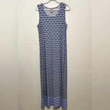 Chicos Coastal Boho Mixed Print Sleeveless Maxi Dress Womens Size 12