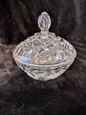 Vintage Crystal  Star of David Candy Bowl With Lid 