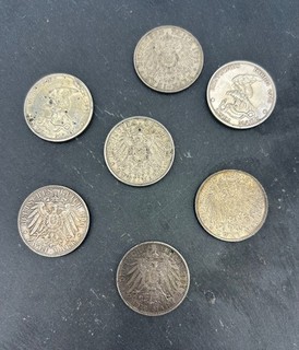 Zwei Mark Kaiserreich Münzen Silber Konvolut Bayern Preußen Silber 900