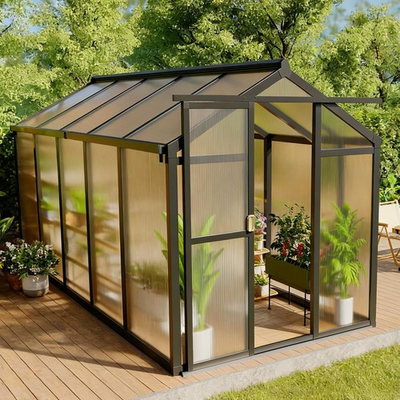 #ad 6x10FT Polycarbonate Greenhouse Large Aluminum Walk in Greenhouse w Sliding Door $368.41
