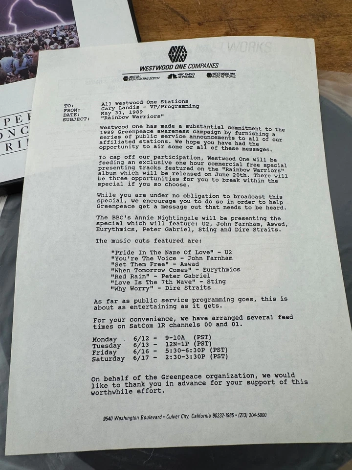 U2 SIMPLE MINDS : 3LP BOX-SET WESTWOOD ONE - RAINBOW WARRIORS - USA PROMO - Bild 3 von 4