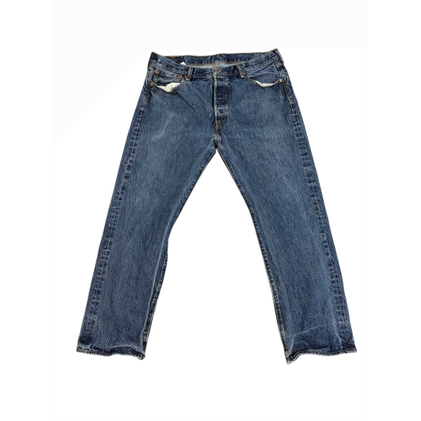 Levi's 501 Original Fit Jeans Medium Wash Button Fly Men's Size 36x30 Blue thumbnail 2