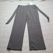 Tahari Lounge Pants Womens S Black New Wide Leg Modal Blend Tie Waist 3816