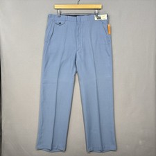 VTG 70's Gallery by Haggar 36x30 Blue Dacron Deadstock Leisure Dress Pants NWT