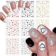 9 Sheets Valentines Nail Art Stickers Decals 3D Self Red Lips Nail Art Stickers